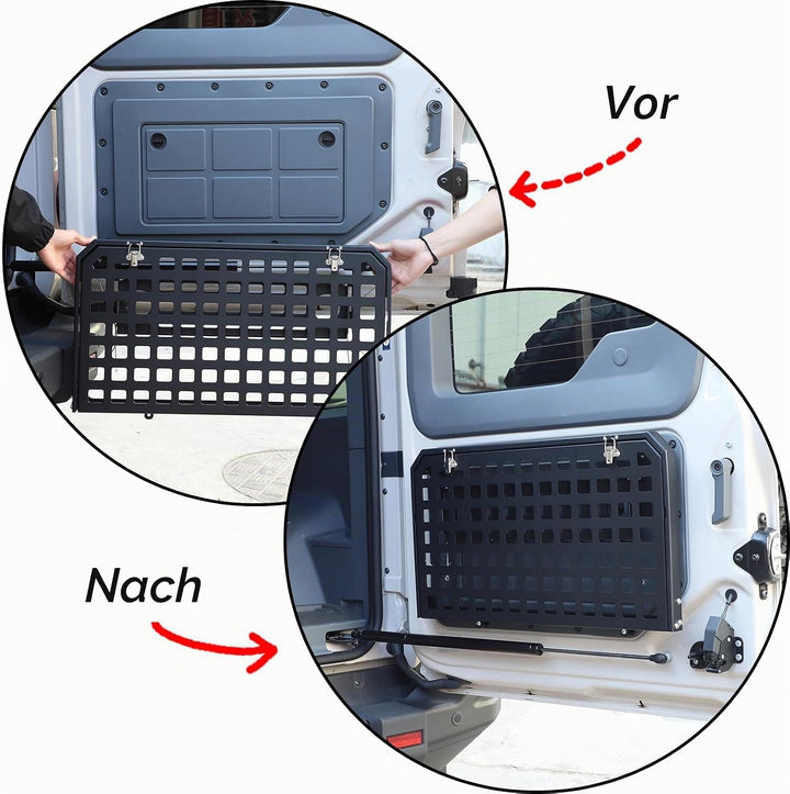 PIUGILH Geeignet für INEOS Grenadier 2020-2024 Auto Heckklappe Tray Rack Molle Panel,Auto Kofferraum