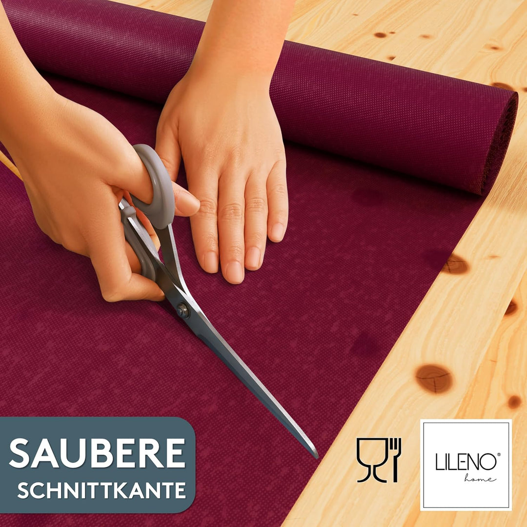 LILENO HOME Tischdeckenrolle 1,10 x 25 m - Tischdecke Bordeaux aus Vlies - Stoffähnlich, abwaschbare
