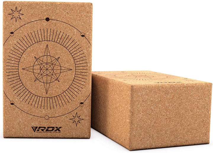 RDX Yoga Cork Block Set, High Density Eva Schaumstoff Rutschfester Blöcke, Leichtes Yogaklotz für Kö