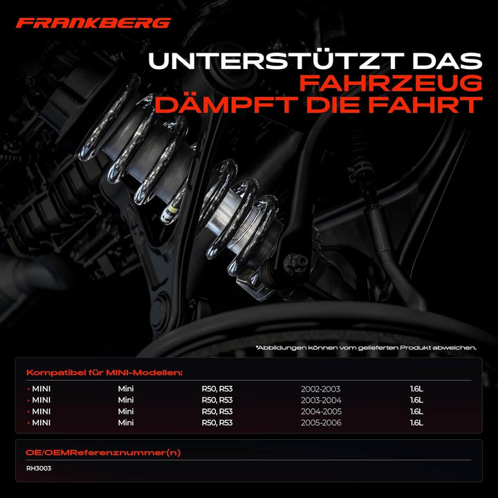 Frankberg 2x Federn Fahrwerksfeder Vorderachse Kompatibel mit M.i.n.i Cooper R50 R5 1.6L Schrägheck