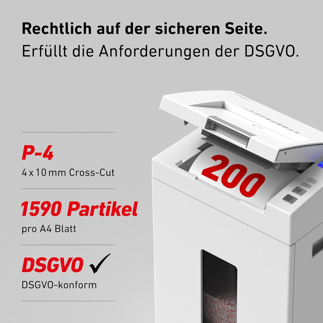 Autofeed Aktenvernichter IDEAL Shredcat 8292, 200 Blatt Papierstapel mit automatischem Einzug schred