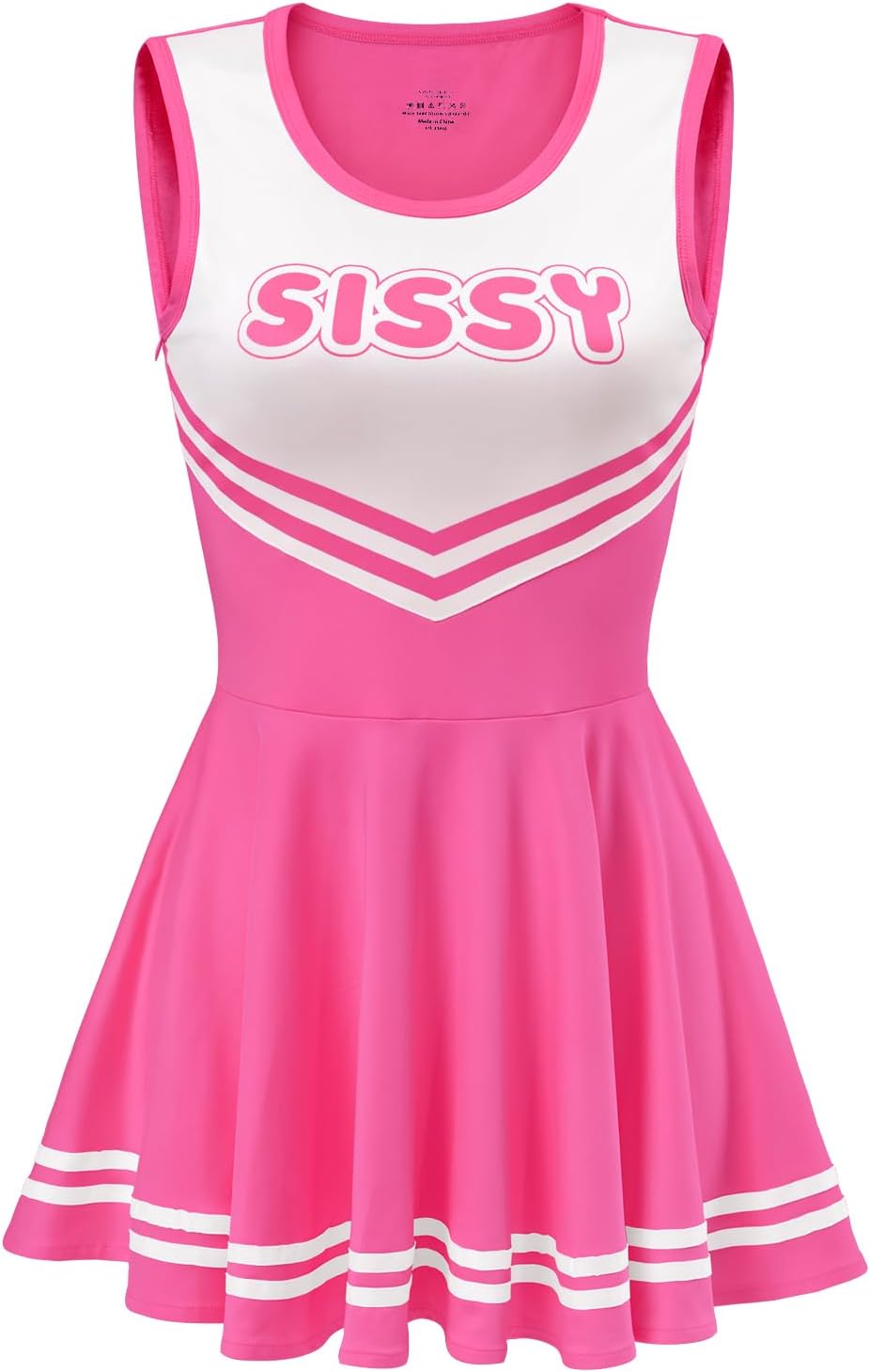 LittleForBig Damen Seidenweichen Ärmellose Overall Cheer Sissy Bodycon Mini Kleid Rock XS Rosa-1, XS