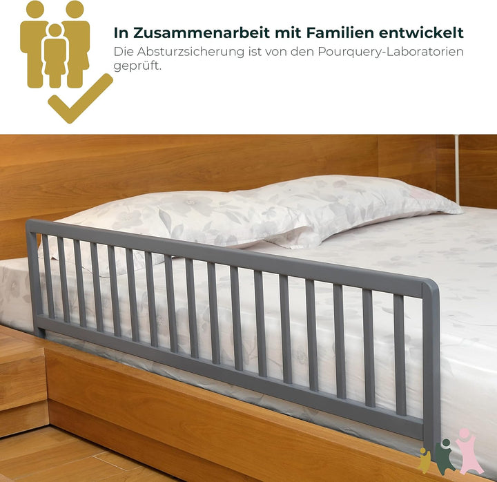 Bettschutzgitter in 90 und 140 cm Farbe Grau, Grösse 140 cm Grau 140