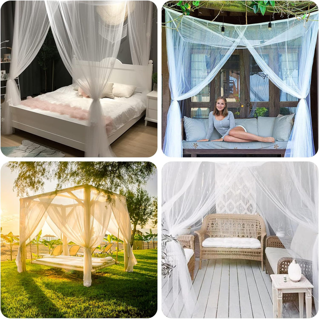 Moskitonetz, Moskitonetz Doppelbett mit 4 Ecke, Grosses Mückennetz für Bett, Einzelbett und Doppelbe