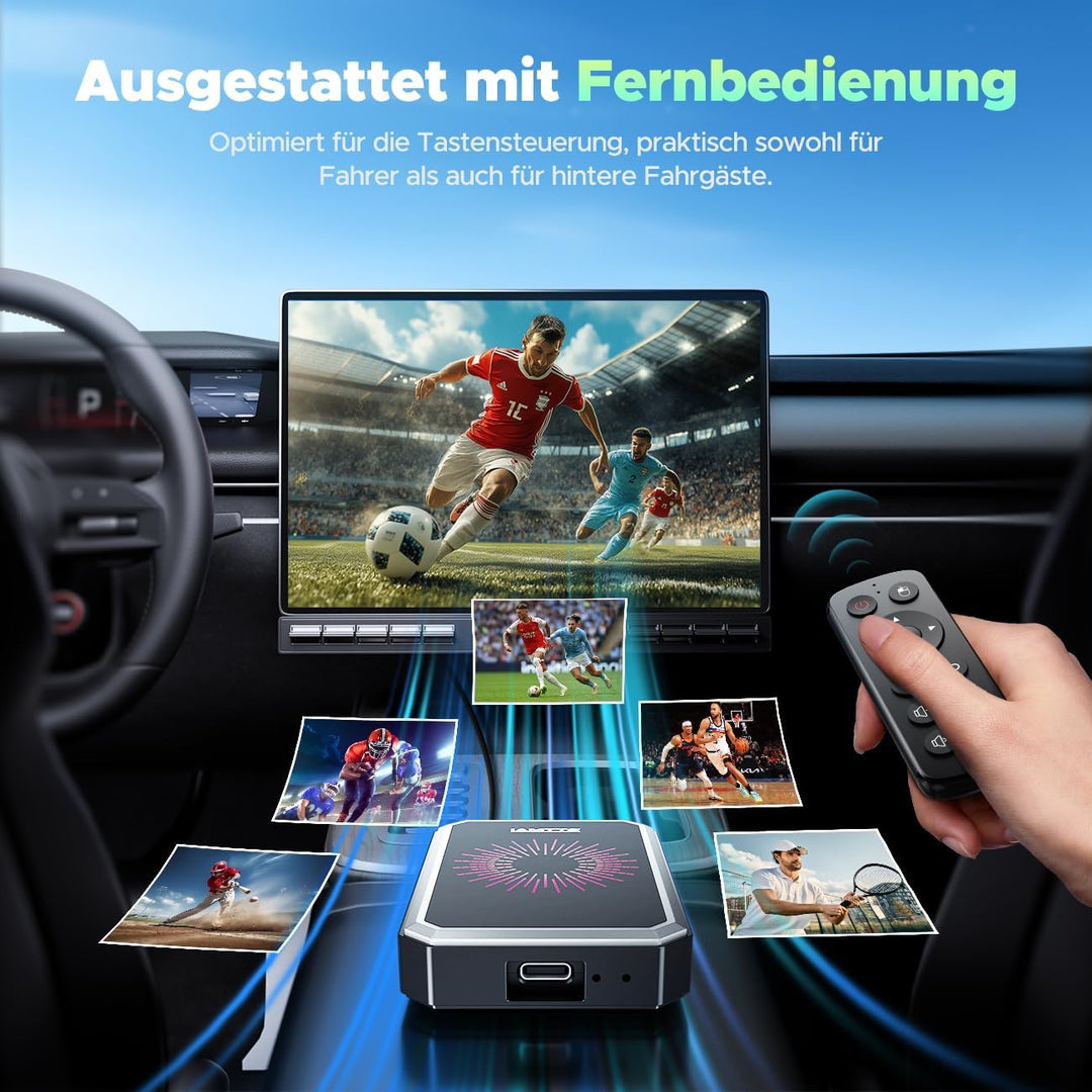 LAMTTO 4-in-1 Wireless CarPlay Android Auto Adapter mit Net-Flix/YouTube/Tik Tok Google-Play Downloa