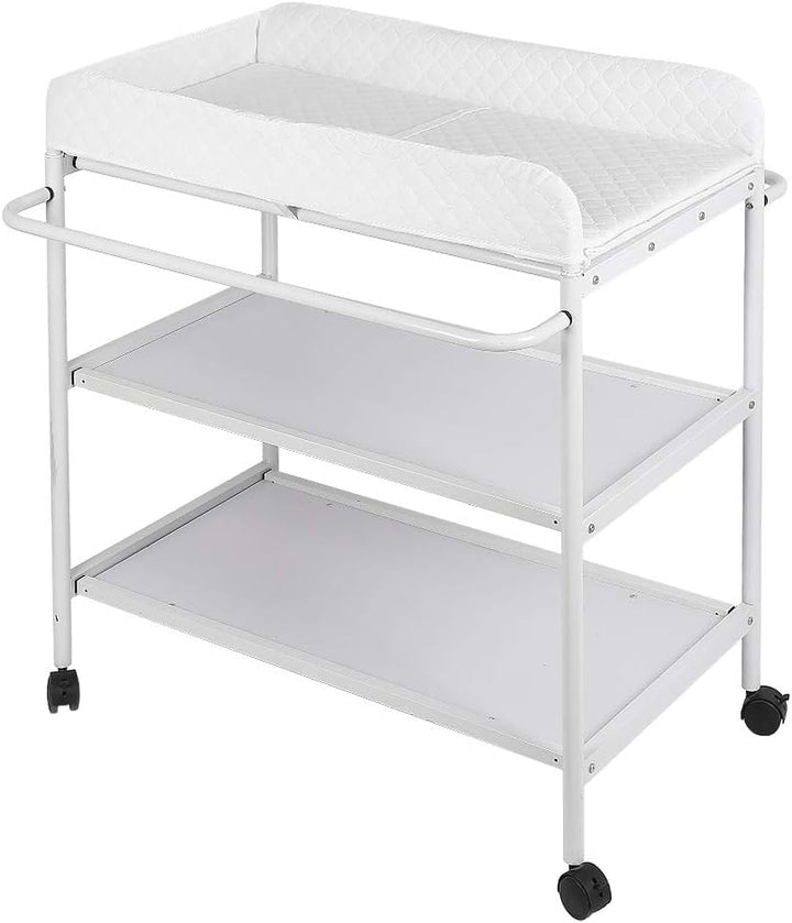 Kedia Baby Wickeltisch, Multifunktions-Wickelkommode, Babypflegetisch, Mobiler Wickeltisch mit Ablag