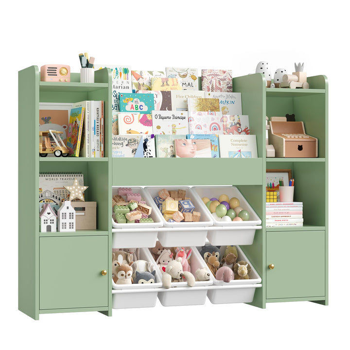 FOREHILL Kinderregal mit Kinderbücherregal Kinderzimmer Möbel aus Holz Bücherregal für Kinder mit Au