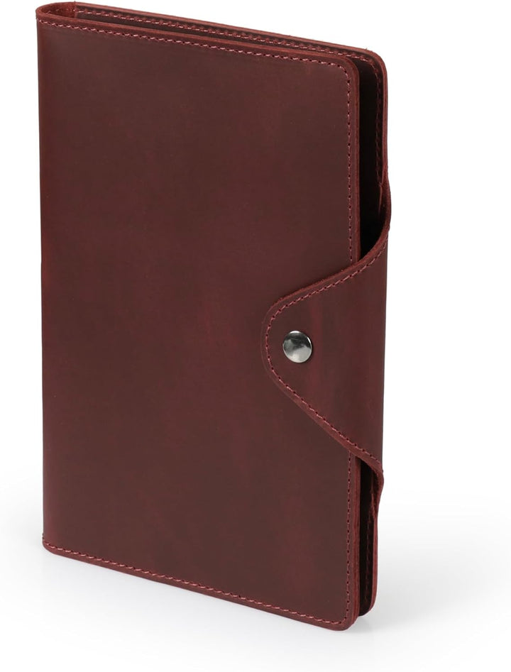 Londo Echtleder Schreibmappe Konferenzmappe mit Notizblock Notizblock und Schloss Rot L, Rot L