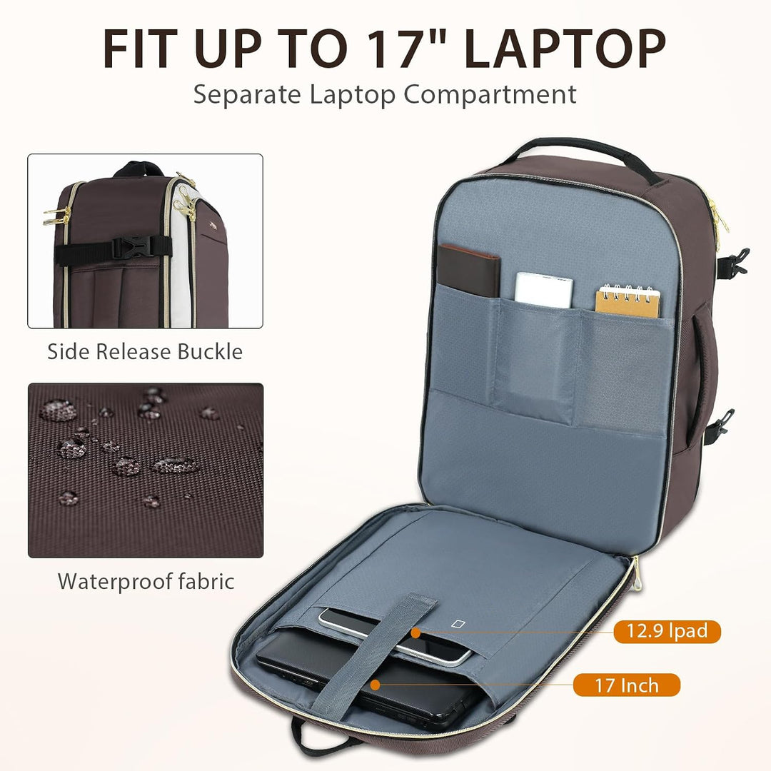 KROSER Laptop Rucksack 17,3 Zoll Handgepäck Daypack wasserabweisende Multifunktions-Laptoptasche für