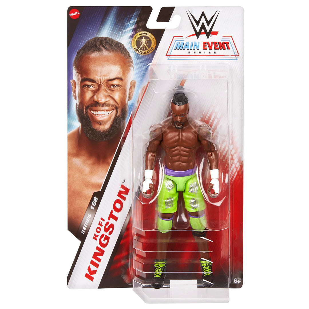 WWE Kofi Kingston Actionfigur, Main Event Serie #158, 15,2 cm grosses Sammlerstück mit Artikulation