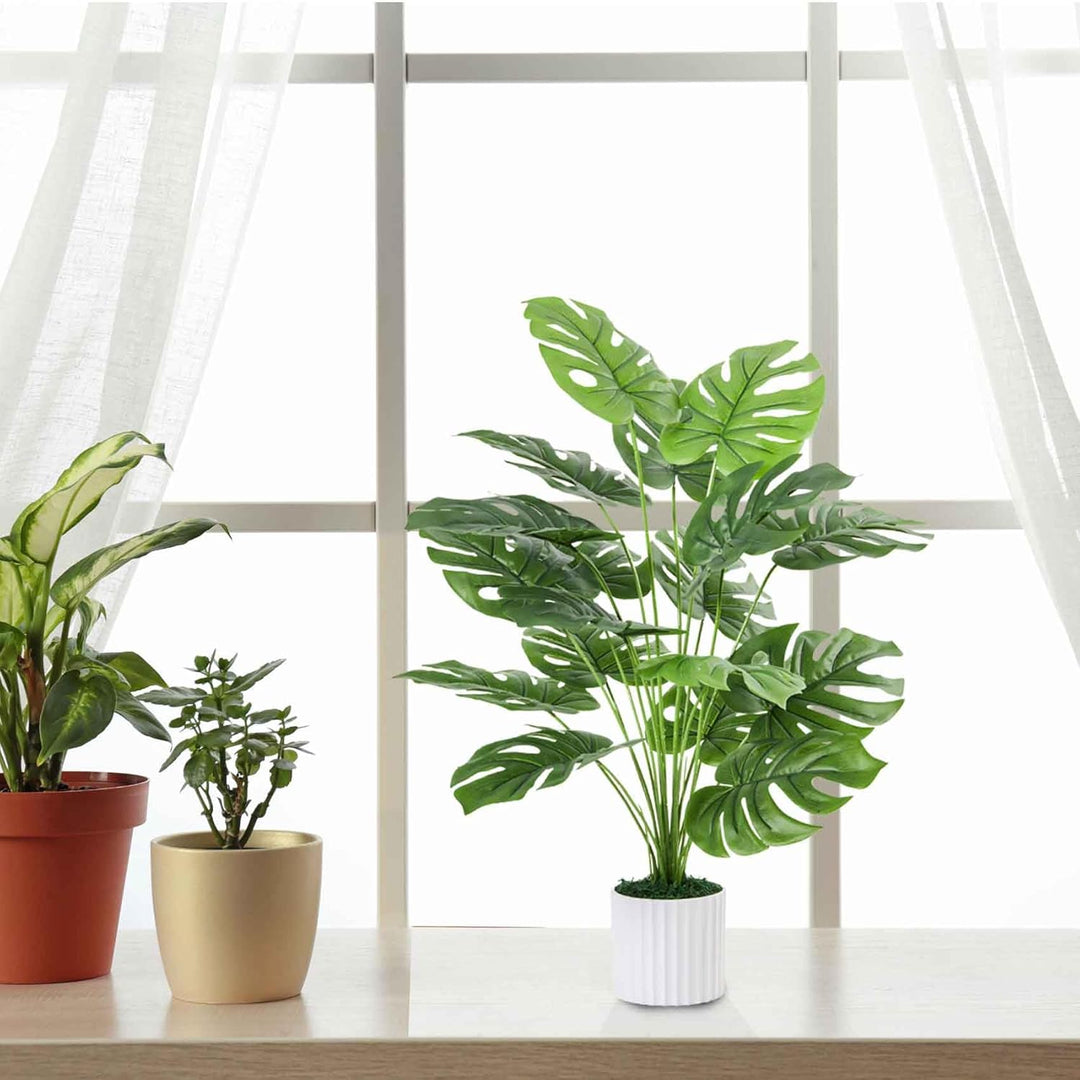 Guheake Künstliche Monstera-Kunstpflanzen, gross, 71,1 cm, für den Innenbereich, hoch, für Boden, Zu