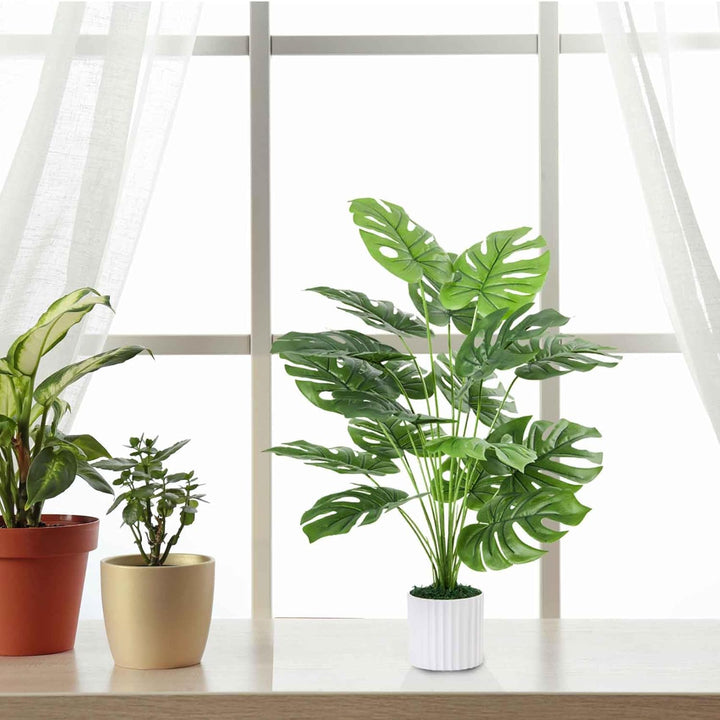 Guheake Künstliche Monstera-Kunstpflanzen, gross, 71,1 cm, für den Innenbereich, hoch, für Boden, Zu