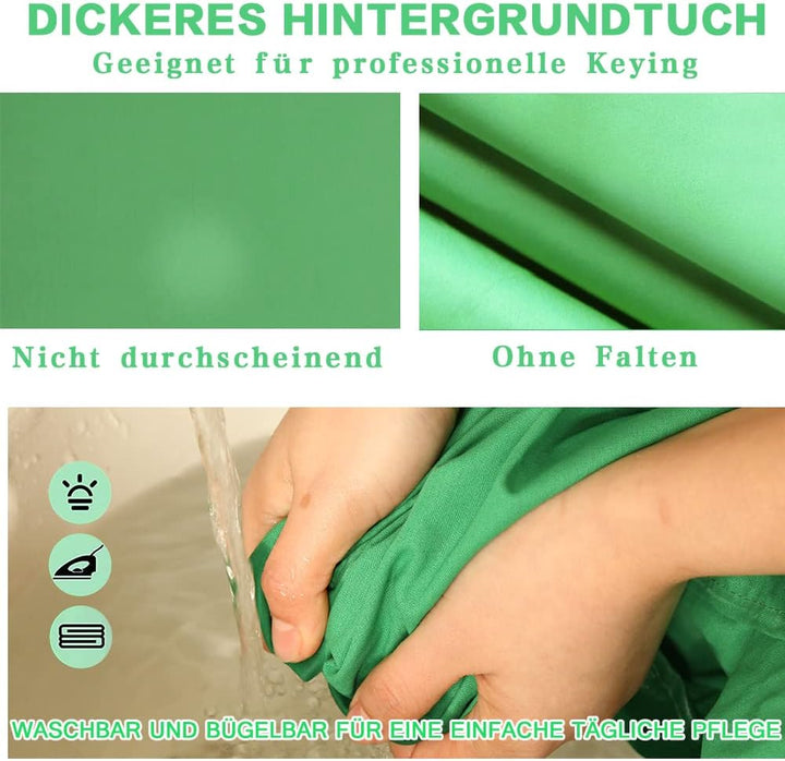 GSKAIWEN 7,87ftx13,12ft tragbarer grosser Grün-Hintergrund, Fotohintergrund-Unterstützungssystem für