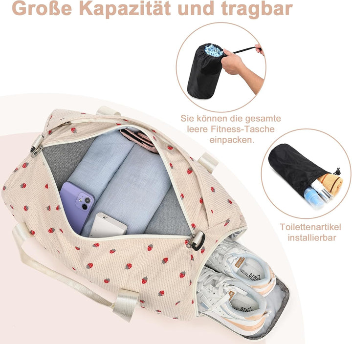 Sporttasche Kinder Schwimmtasche Jungen Damen mit Schuhfach und Nassfach Badetasche Teenager Kleine