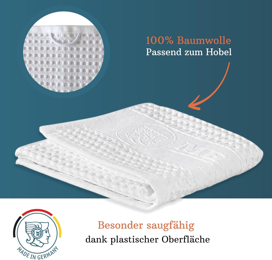 MERKUR Rasiertuch | 100% aus Baumwolle | Mit Aufhängeschlaufe | Premium Handtuch mit Wabenstruktur |