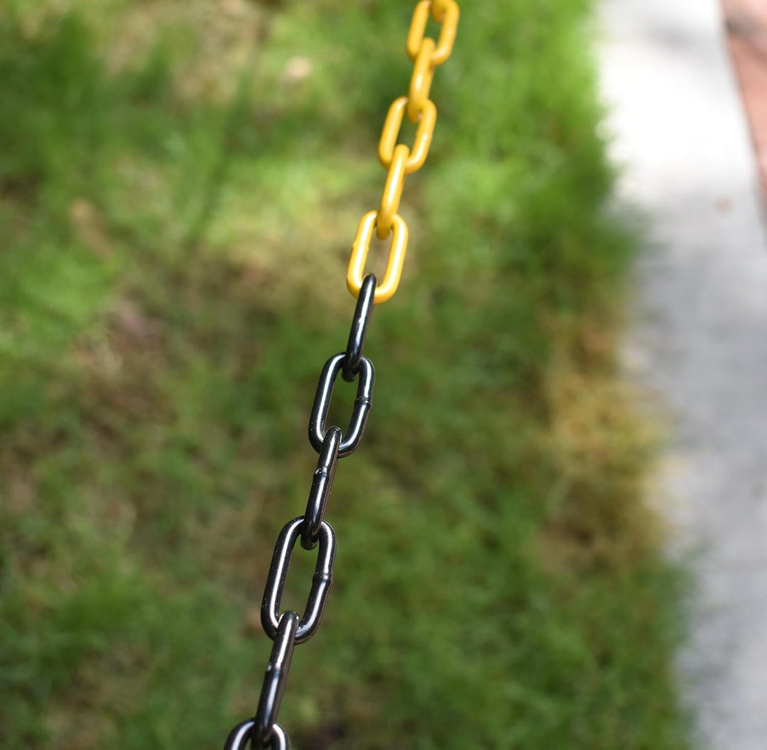 Absperrkette Schwarz-Gelb Kette 10M - Warnkette 4mm mit 2 Verbindungsschnalle - Baustellensicherheit