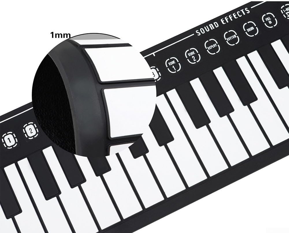 Elektronische Handtastatur, zusammenklappbar, flexibles Klavier, 49 Tasten, Rollup Piano mit USB-Lad