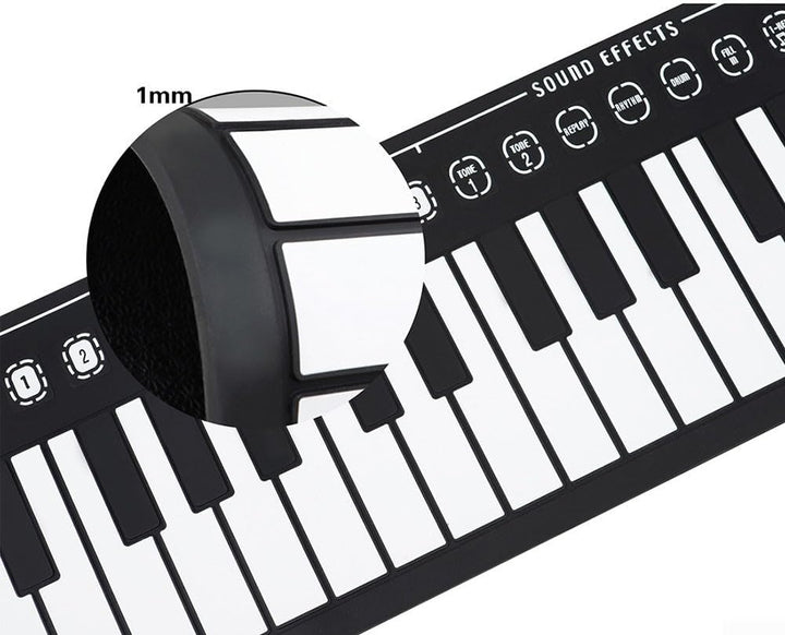 Elektronische Handtastatur, zusammenklappbar, flexibles Klavier, 49 Tasten, Rollup Piano mit USB-Lad