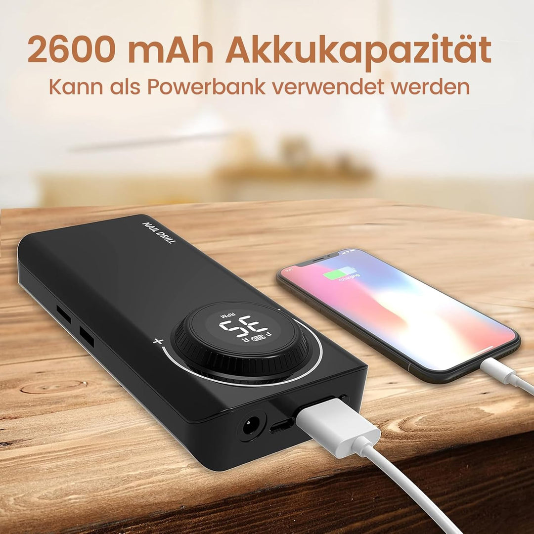 Nagelfräser Akku, Maniküre Set Elektrische Nagelfeile 35000 U/Min, Delanie Nagelfräser Für Gelnägel