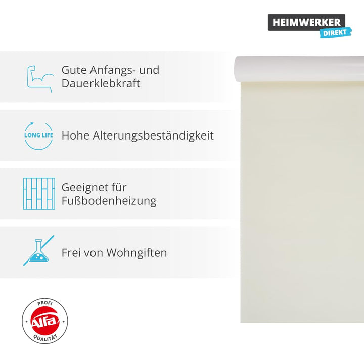 Alfa Trockenkleber Way Extra 50cm x 25m Profi-Qualität weichmacherbeständiger und wieder entfernbare