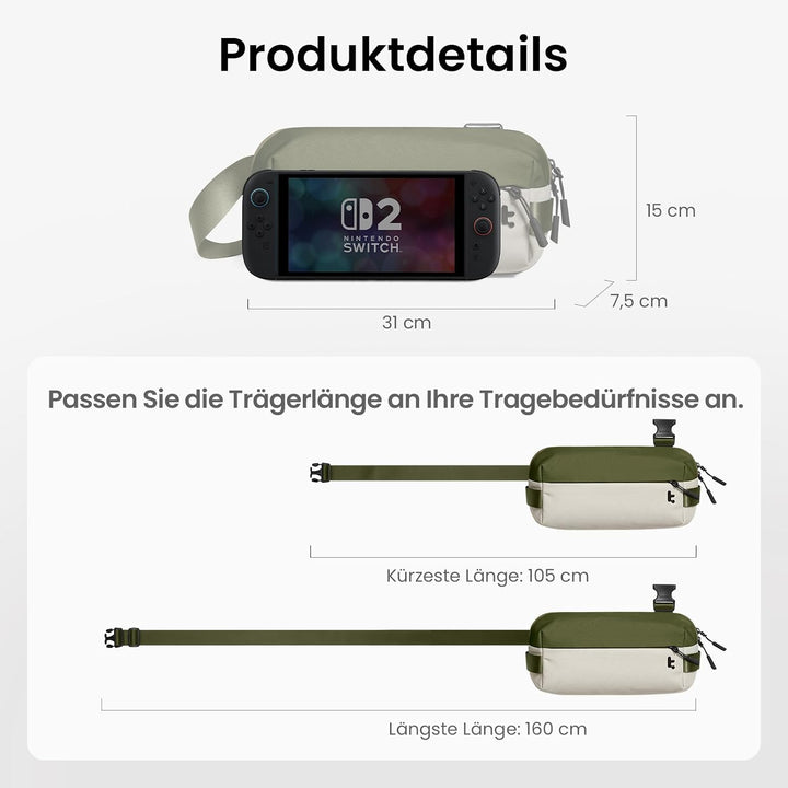 tomtoc Kompakt Sling Bag, 4L Minimalistisch Brusttasche Umhängetasche Schultertasche für Herren und