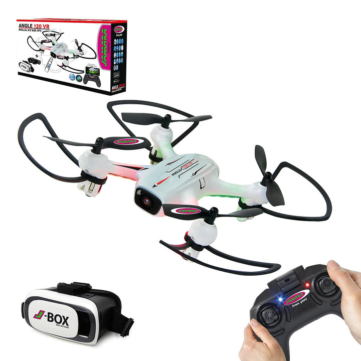 JAMARA 422029 - Angle 120 Altitude HD Wifi VR, inkl. VR-Brille, Altitude Hold Adjustment, Kompass/Fl