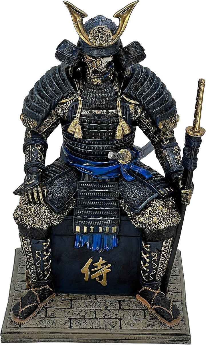 MAUNDEN Mittelalterlicher antiker Samurai Untoter Krieger Harz Statue Ornament Figur Handwerk für Zu