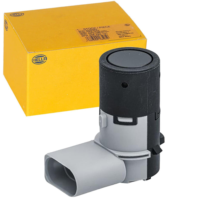 HELLA 6PX 358 141-411 Sensor, Einparkhilfe - gewinkelt - 3-polig - gesteckt - lackierbar