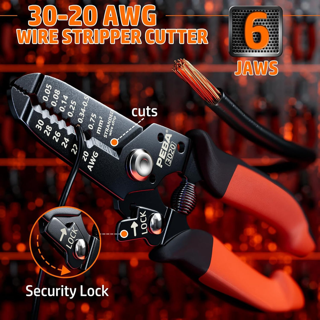 PEBA Crimpzange Dupont Stecker Set, Crimpzange für Miniaturstecker, 26 Stile 2,54mm Dupont und JST-X