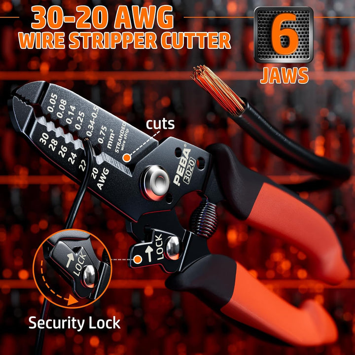PEBA Crimpzange Stecker Set, Inkl. 20 Stile JST-XH,JST-SM und SYP Steckverbinder, Crimpzange und Abi