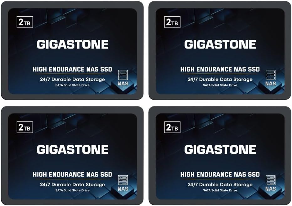 Gigastone NAS SSD 2TB Enterprise SSD Festplatte (4er-Pack) TLC Hohe Dauerhaltbarkeit Server SSD für