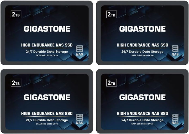 Gigastone NAS SSD 2TB Enterprise SSD Festplatte (4er-Pack) TLC Hohe Dauerhaltbarkeit Server SSD für