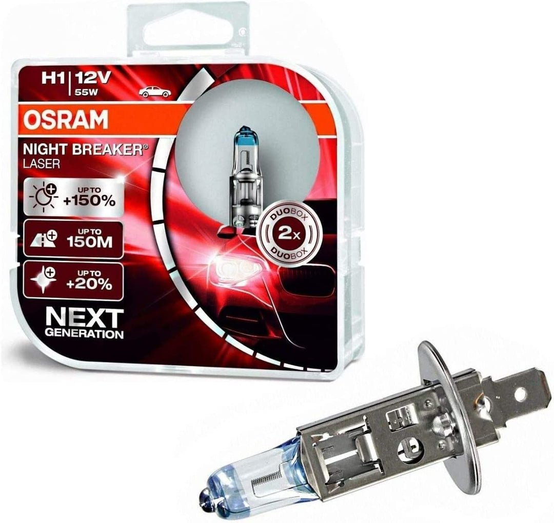 2x Osra.m H1 55W 12V Night Breaker Laser Next Generation 64150NL-HCB Weiss Ersatz Halogen Birne für