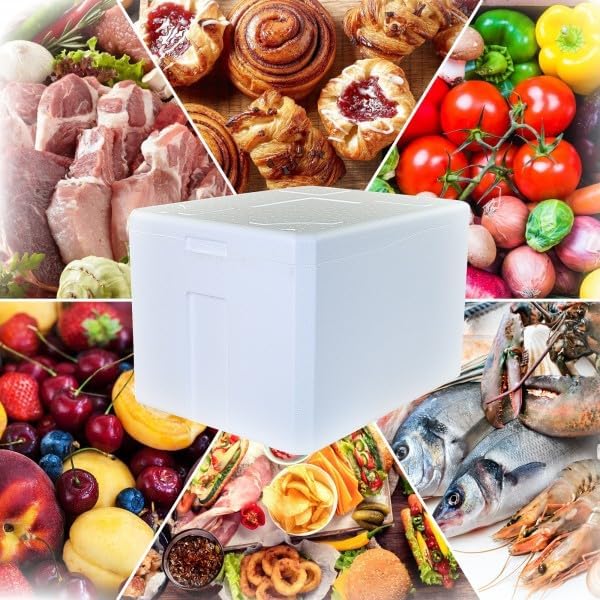 3 Thermoboxen Styropor XXL 64, 5Liter mit Deckel - Kühlbox Styropor - Wiederverwendbarer Isolierbehä