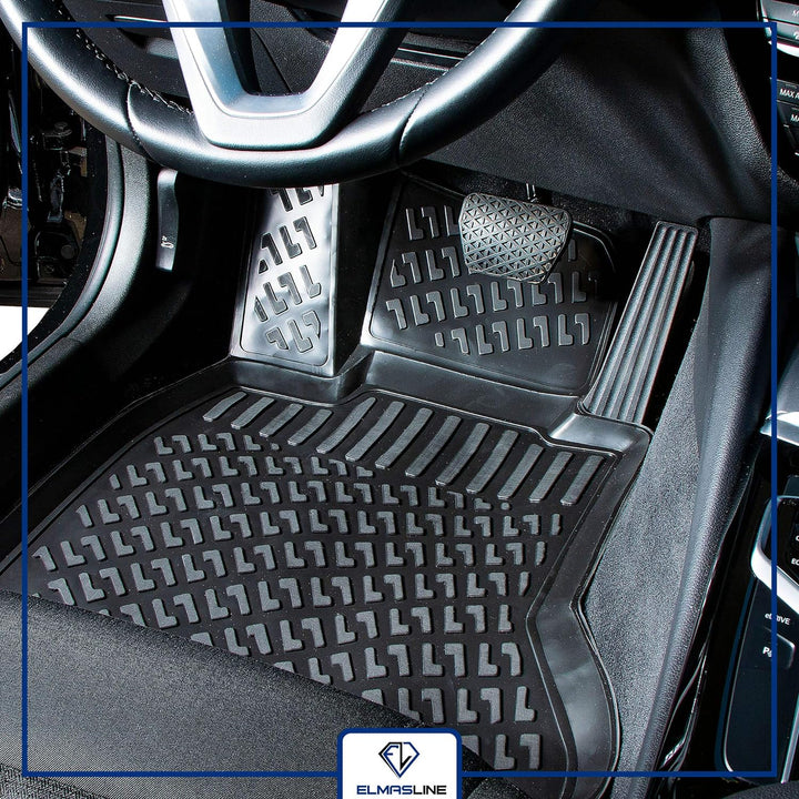 Elmasline Design 3D Gummimatten Set für OPEL CORSA C Baujahr 2000-2006 | Extra hoher 5cm Rand CORSA