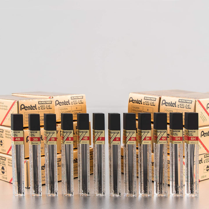 Pentel C505-HB Hochpolymer-Ersatzmine extra stark in 12er Röhre HB 0,5 mm 12 Röhren