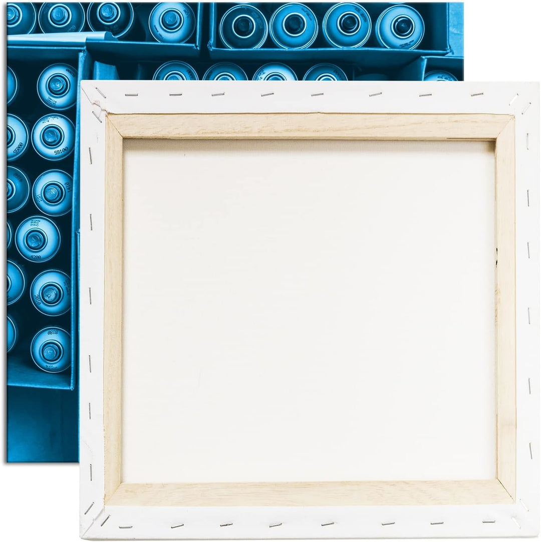 deyoli Kisten voller Graffiti Spraydosen Format: 70x70 Effekt: Monocrome Blau als Leinwandbild, Moti