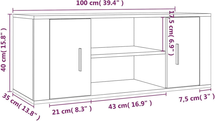 Tidyard TV Schrank mit 4 Fächer Lowboard TV Möbel Fernsehschrank Fernsehtisch TV Board Fernsehmöbel
