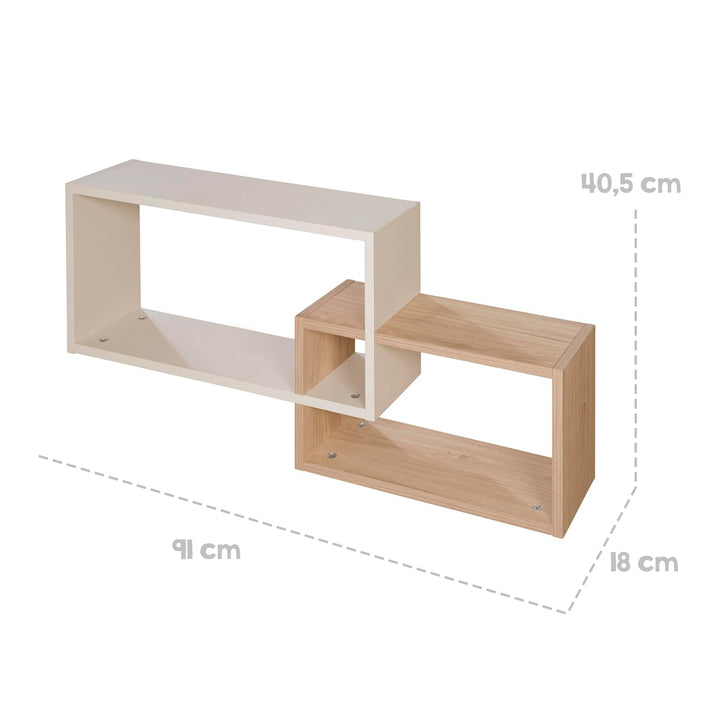 roba Wandregal mit offenen Fächern für Serien Jil/Sidney - Dekoratives Kinderregal in Beige und Holz