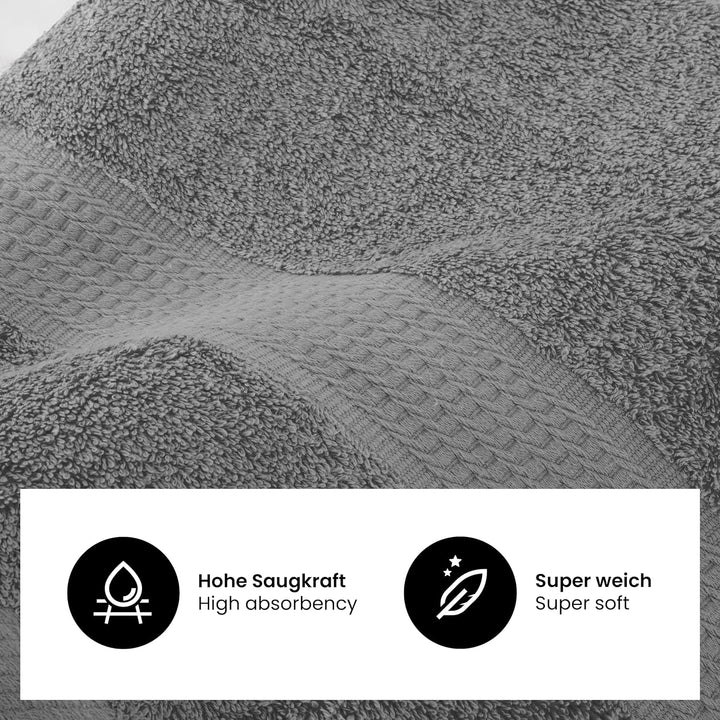 8 TLG. Handtuch-Set in vielen Farben - 8 Handtücher 50x100 cm - Farbe anthrazit 8er Pack Anthrazit,