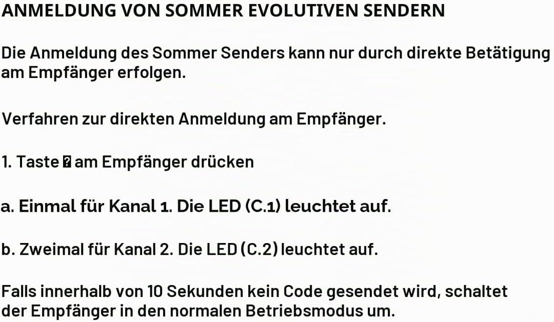 Sommer 4018 Pearl Garagenfernbedienung