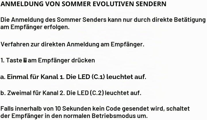 Sommer 4018 Pearl Garagenfernbedienung