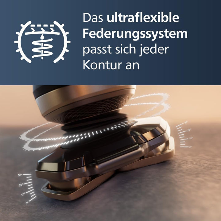 Philips Rasierer S9000 Prestige - Elektrischer Nass- und Trockenrasierer, glänzendes Chrom, Lift & C