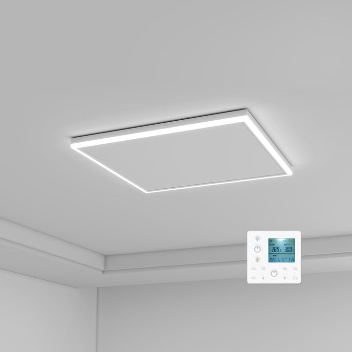 Infrarotheizung mit Thermostat 350W Deckenheizung mit LED Licht Beleuchtung Kaltweiss/Warmweiss Eins