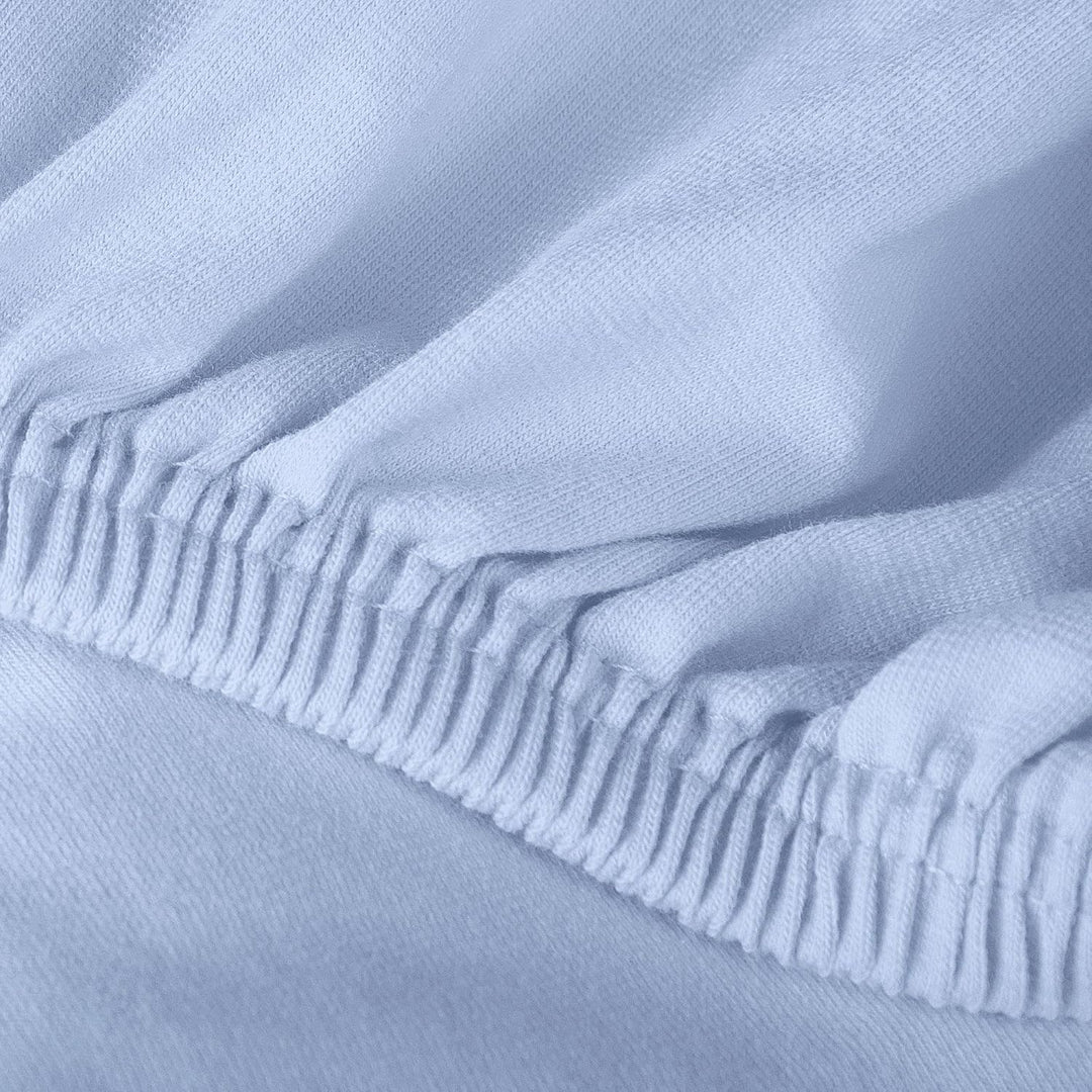 aqua-textil Exclusiv Spannbettlaken 180x200-200x220 cm Aqua blau Jersey Baumwolle 230g/qm Spannbettt