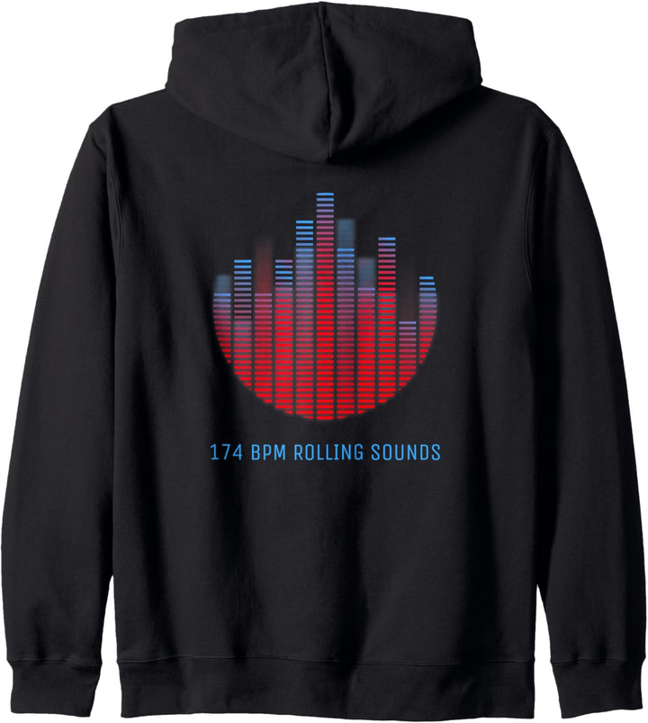 Justlist 174 BPM DnB Music Liquid EDM Drum and Bass Kapuzenjacke