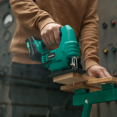 VONROC Stichsäge Akku 20V- Pendelhubstichsäge mit variablem Schnittwinkel & Geschwindigkeit - mit 2x
