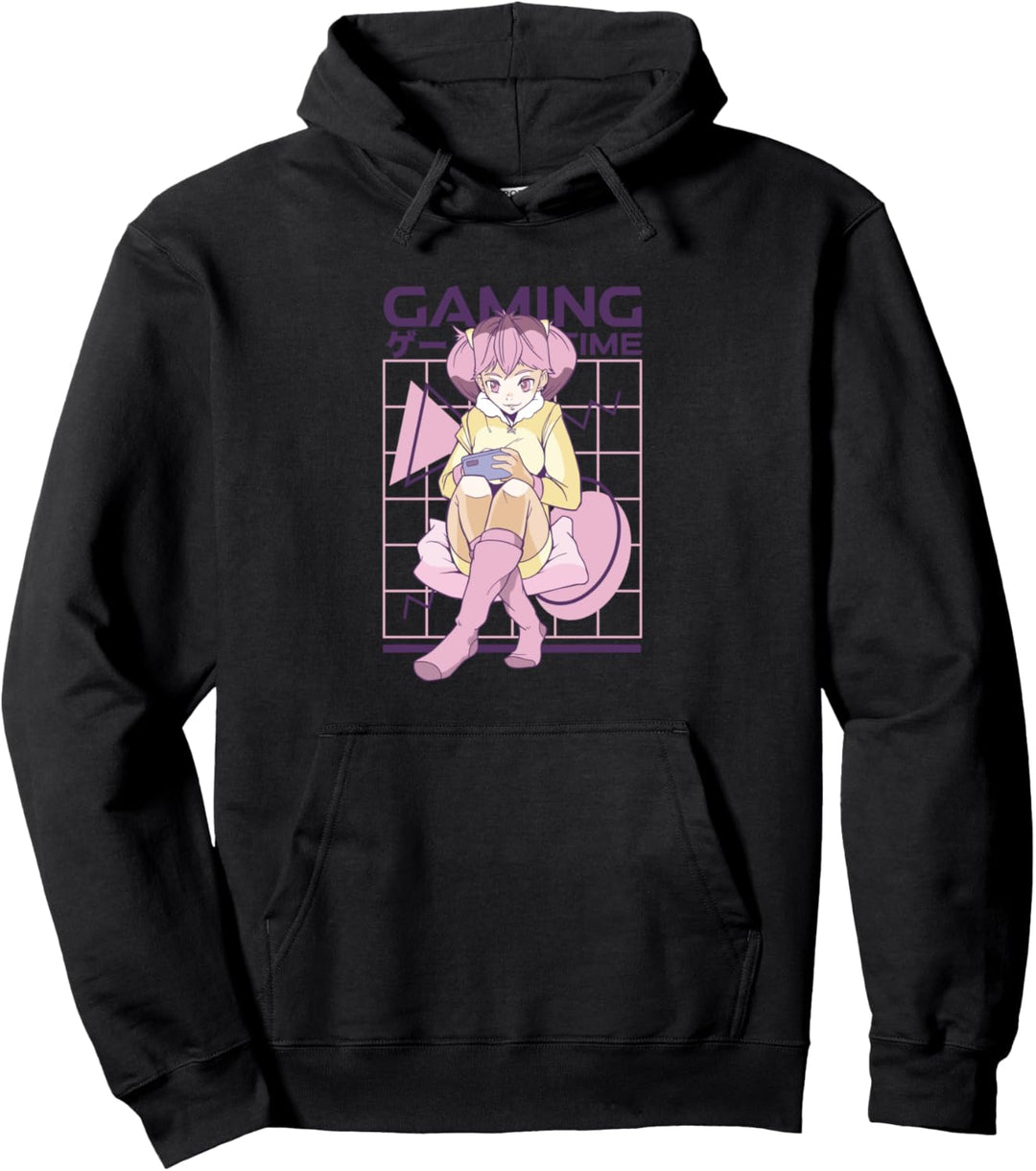 Anime Girl Playing Video Games Gaming Time Zitat Pullover Hoodie
