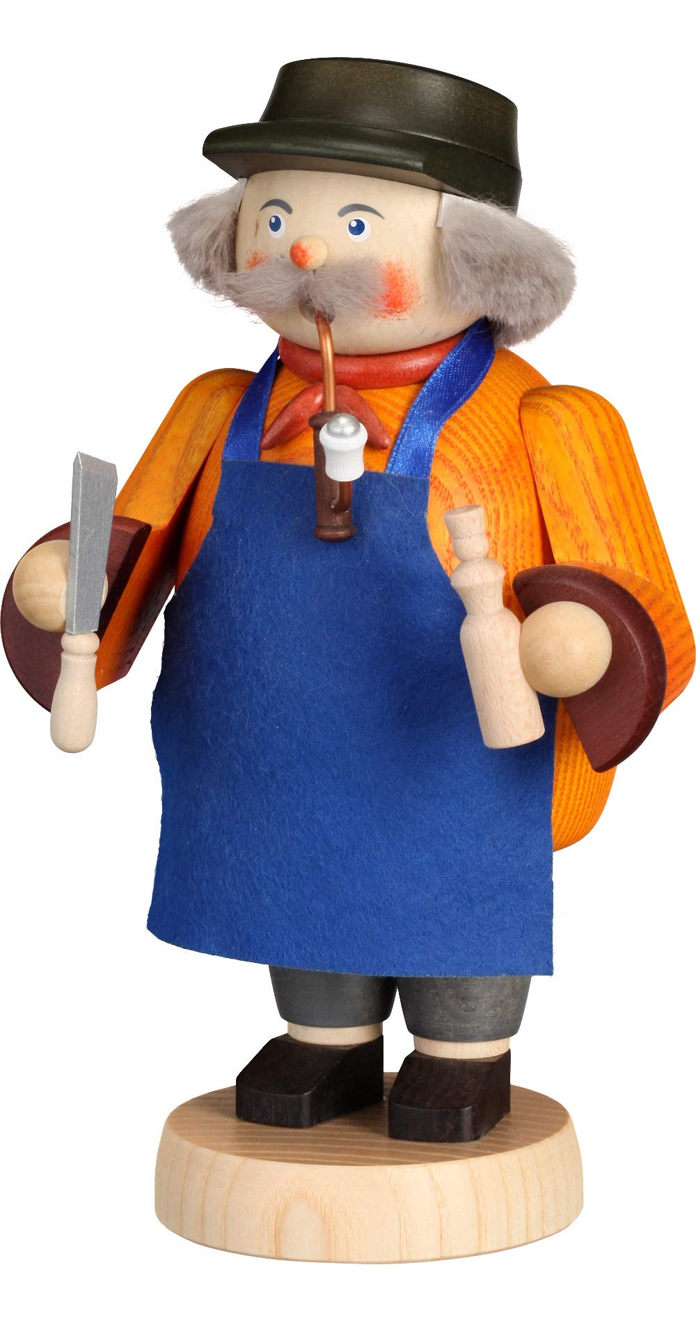 Seiffener Volkskunst | Räuchermännchen Erzgebirge | Gemütliche Typen 18 cm | Räucherfigur | Erzgebir