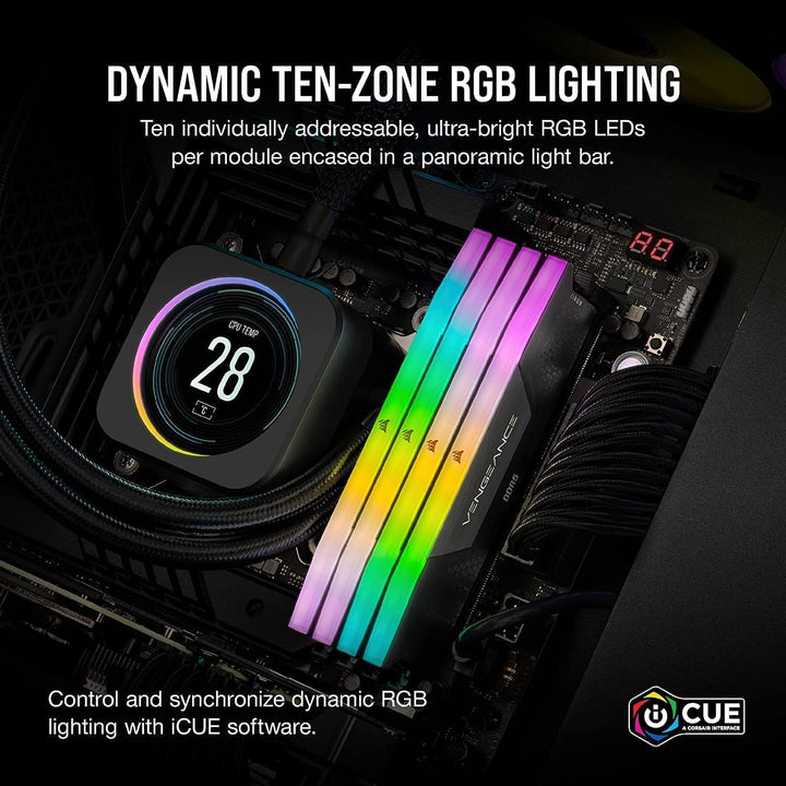 Corsair VENGEANCE RGB DDR5 RAM 64GB (2x32GB) 6400MHz CL32 Intel XMP iCUE Kompatibel Computer Speiche
